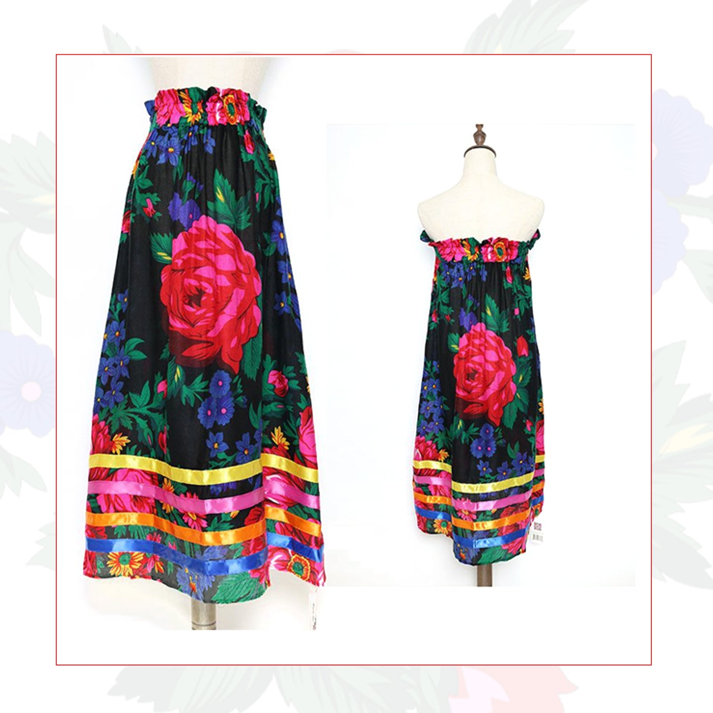 Floral Art Ribbon Skirt