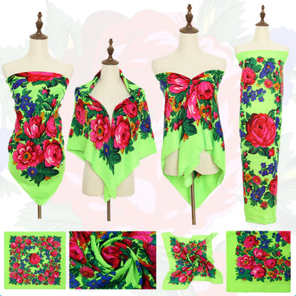 Metallic Kokum Floral Scarf