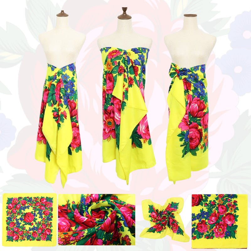 Metallic Kokum Floral Scarf