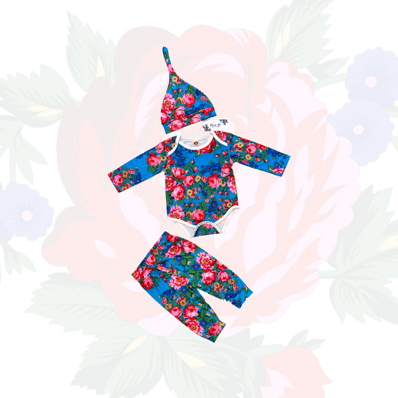 Kokum Floral Art Baby Onesie Set