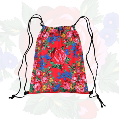 Kokum Floral Drawstring Bag