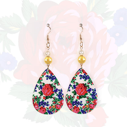 Kokum Floral Art Oval Shaped Earring