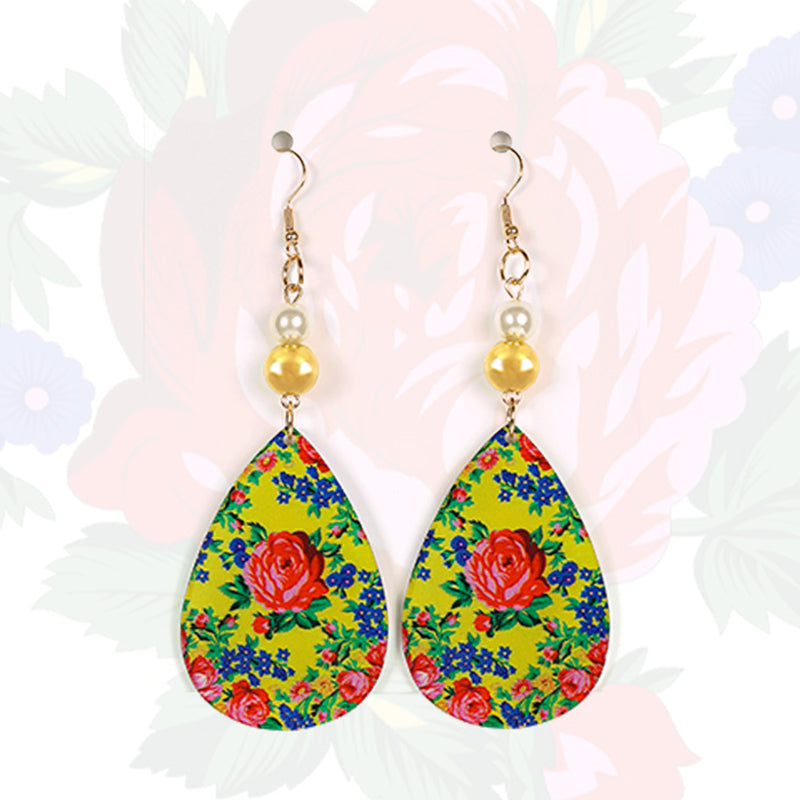 Kokum Floral Art Oval Shaped Earring