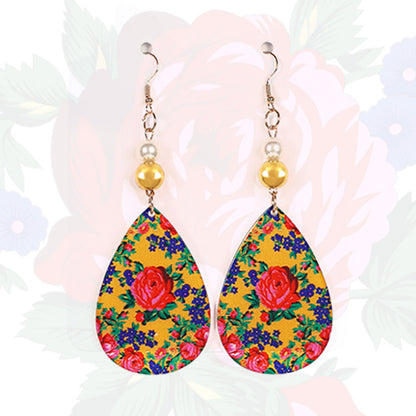 Kokum Floral Art Oval Shaped Earring