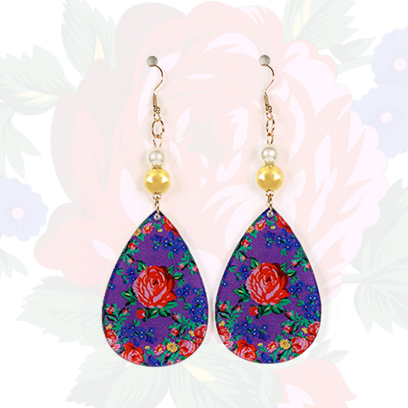 Kokum Floral Art Oval Shaped Earring
