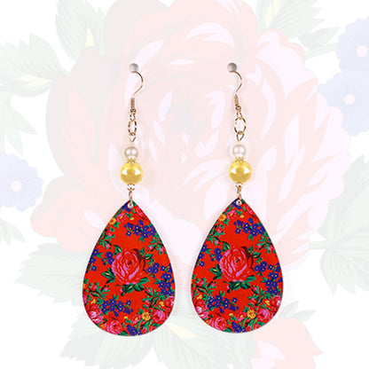 Kokum Floral Art Oval Shaped Earring