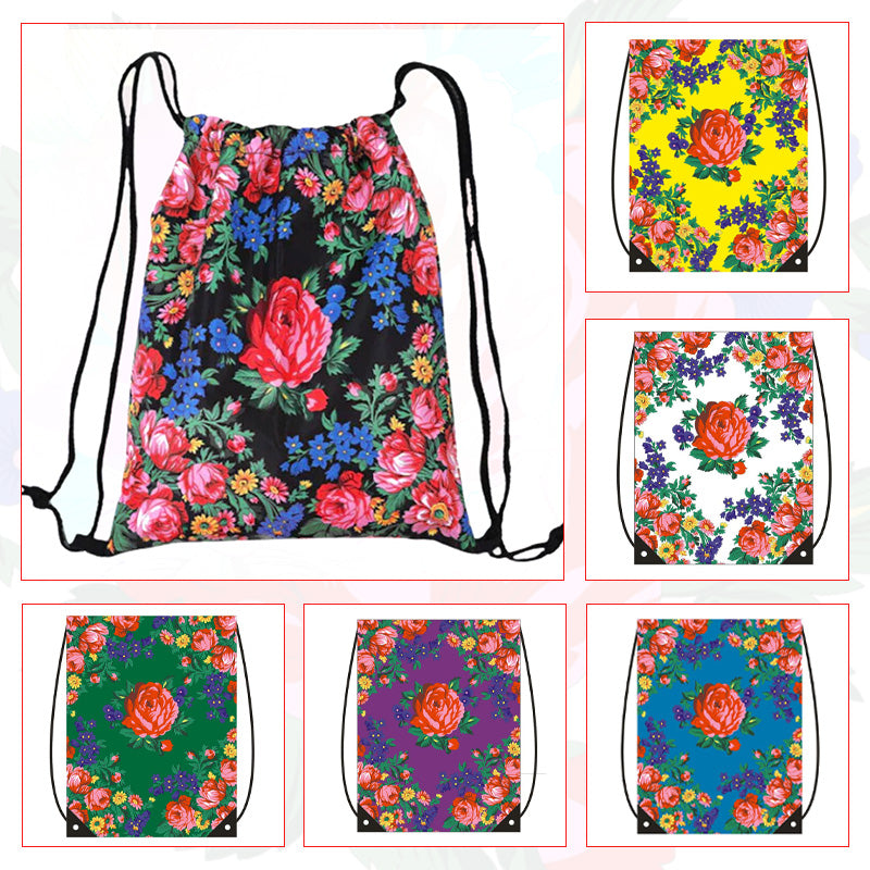 Kokum Floral Drawstring Bag
