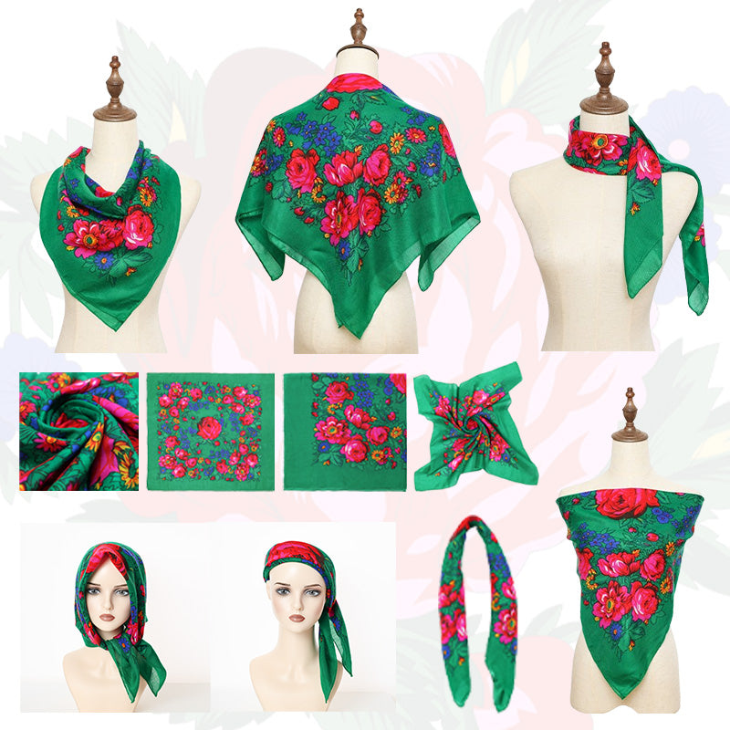 Non-Metallic Kokum Floral Scarf