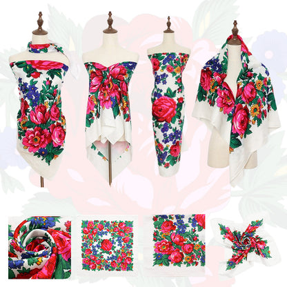 Non-Metallic Kokum Floral Scarf