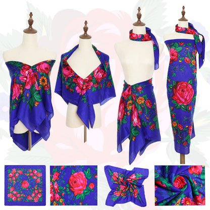 Non-Metallic Kokum Floral Scarf