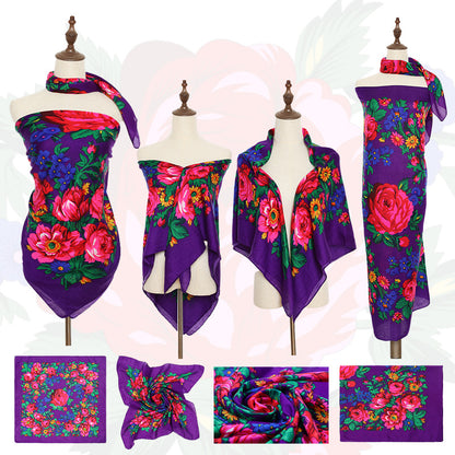 Non-Metallic Kokum Floral Scarf