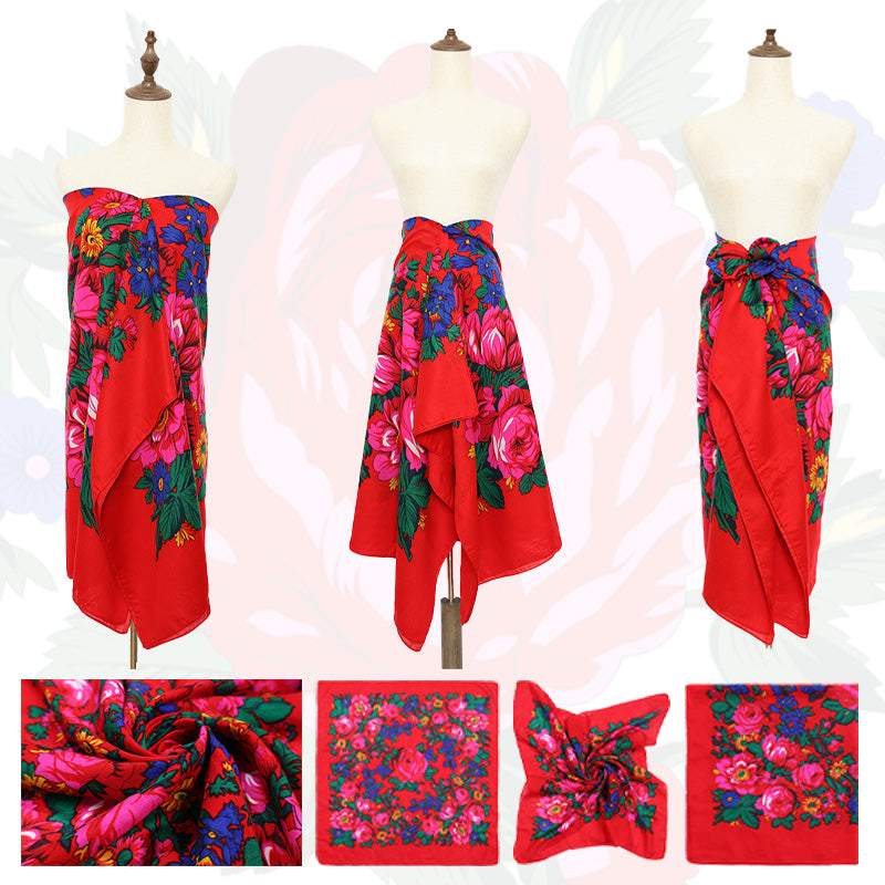 Non-Metallic Kokum Floral Scarf