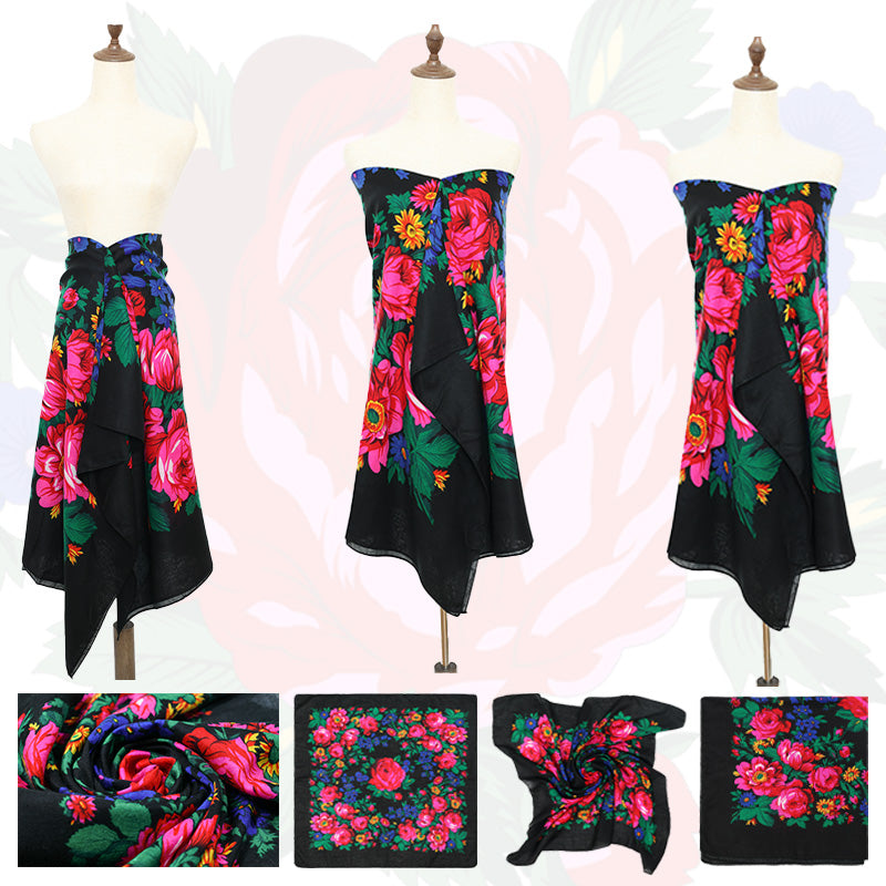 Non-Metallic Kokum Floral Scarf